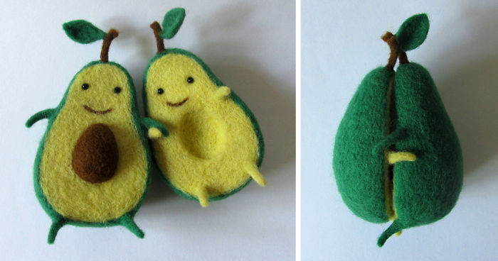 Avocado Love: Wool Sculpture By Ukrainian Artist Hanna Dovhan