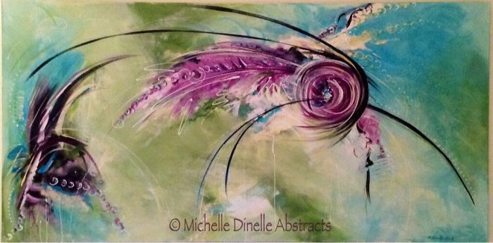 "plume" By Michelle Dinelle | 24"x48" | Acrylic On Canvas | Www.michelledinelle.com