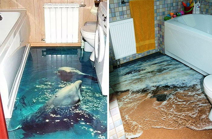 3D Floors Turn Your Bathroom Into An Ocean