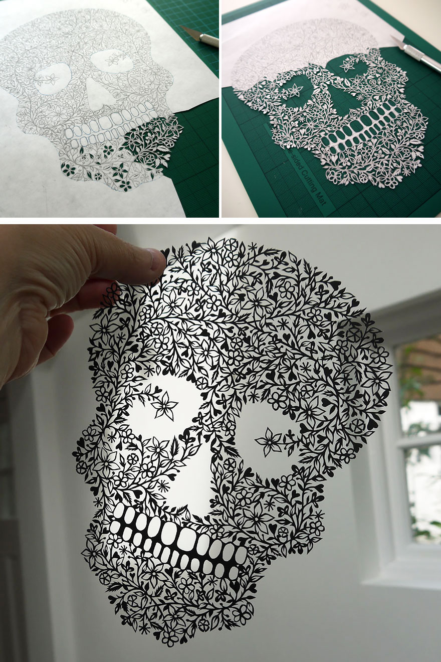 Artist Hand-Cuts Insanely Intricate Paper Art From Single Sheets Of Paper