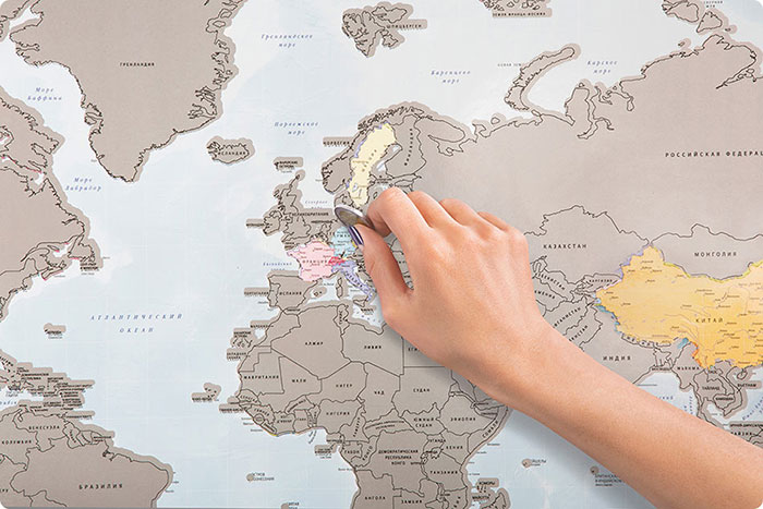 A Scratch-Off World Map That Lets You Track Countries You’ve Visited