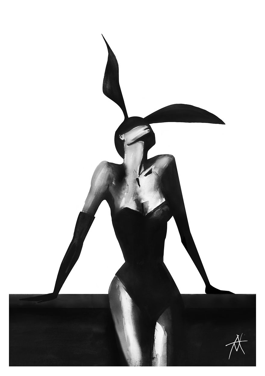 My Watercolor And Ink Paintings Of Graceful Women