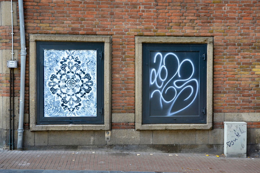 I Cover City Streets In Lace Street Art I Cover City Streets In Lace Street Art