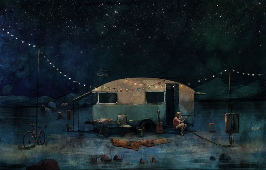 Around The World With Watercolor Illustrations