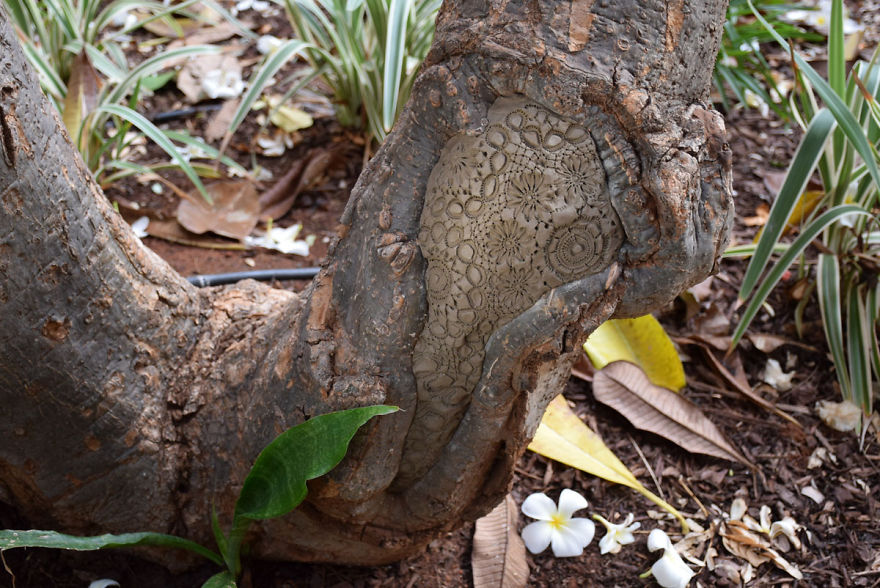 I Cover City Streets In Lace Street Art
