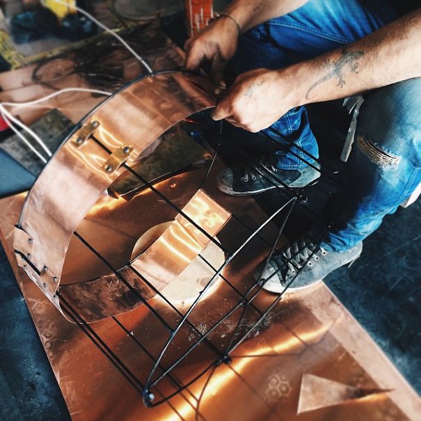 Diy Lamps From Leather And Copper