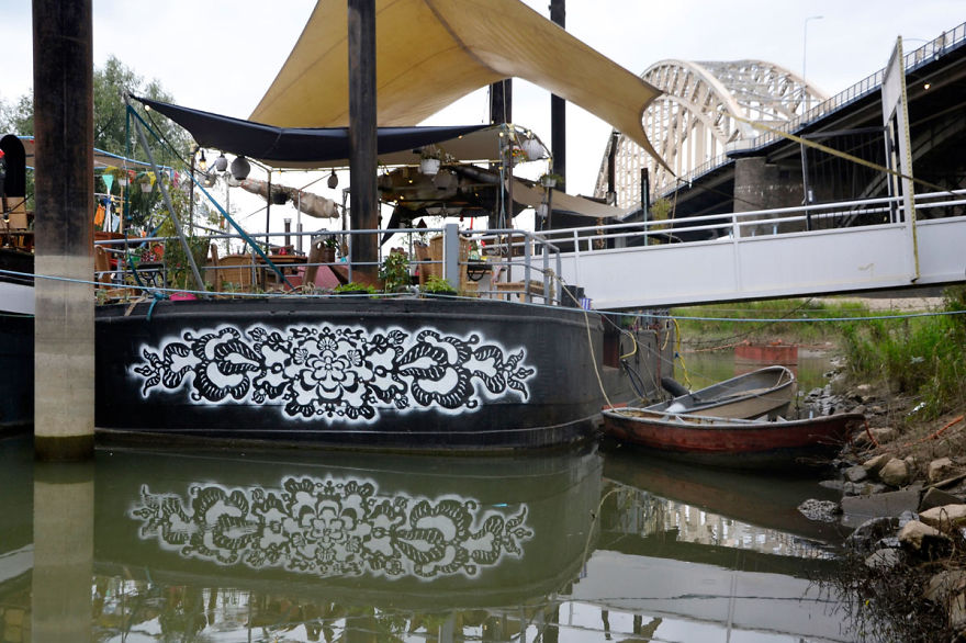 I Cover City Streets In Lace Street Art