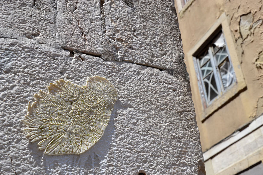 I Cover City Streets In Lace Street Art I Cover City Streets In Lace Street Art