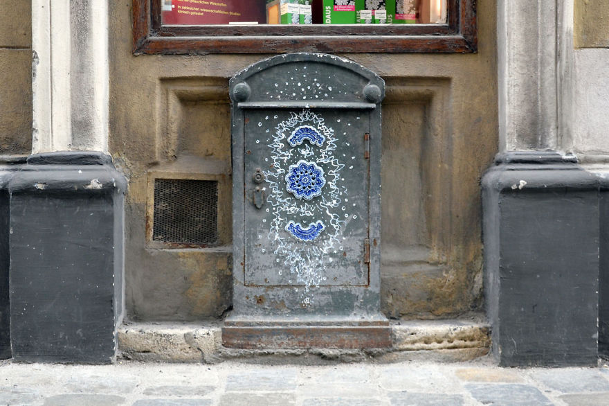 I Cover City Streets In Lace Street Art