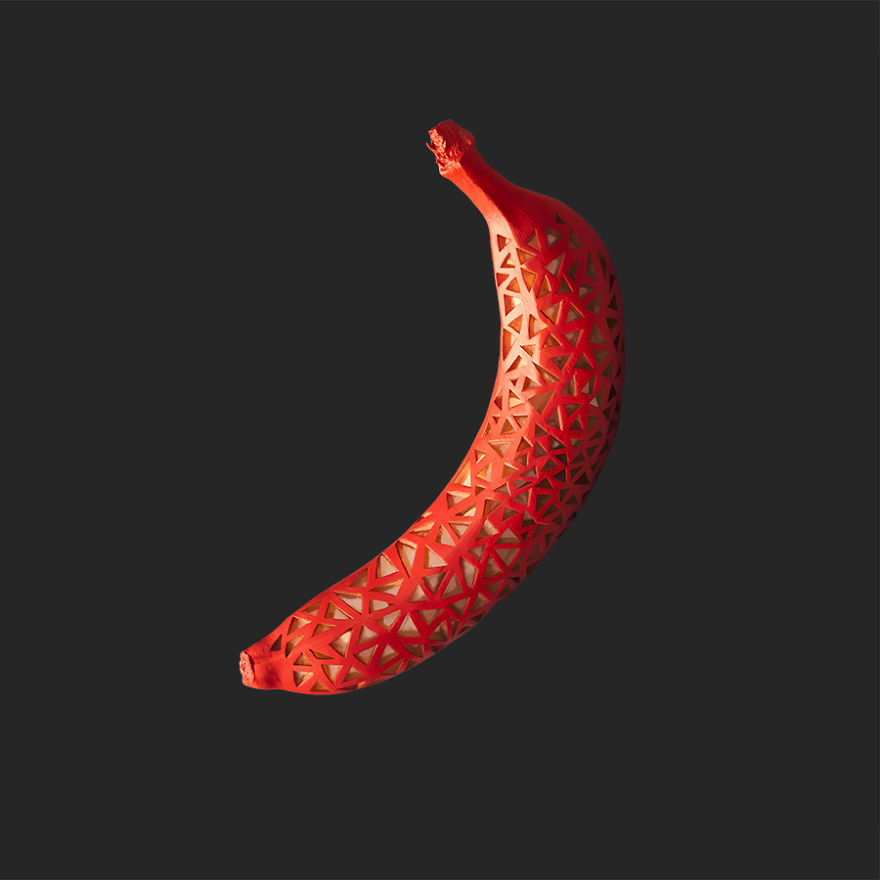 I Hand-Carve Bananas Into Geometric Patterns