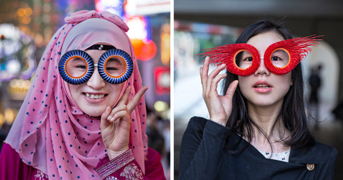 Iranian Artist Takes Bizarre Eyeware Into The Streets Of Shanghai