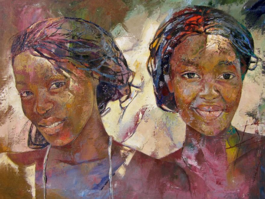 Africa-Inspired Palette Knife Paintings By Radka Kirby Africa-Inspired Palette Knife Paintings By Radka Kirby