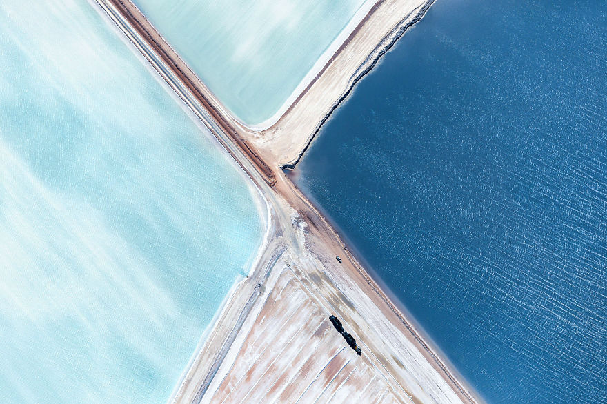 Blue Salt Fields In Australia Look Like Paintings From Above