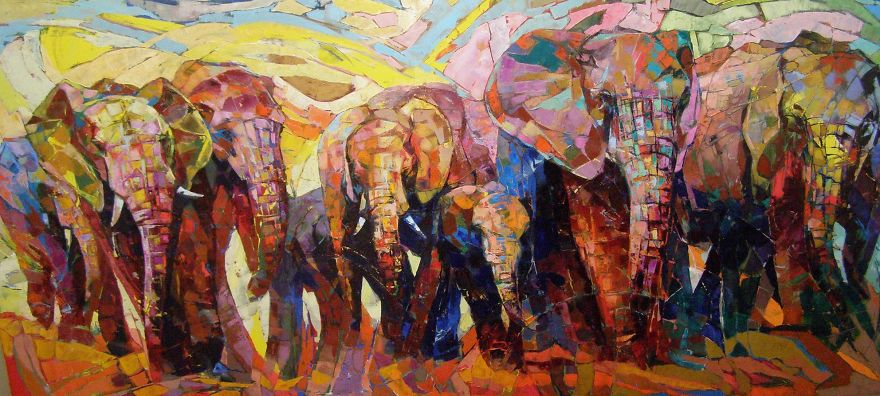 Africa-Inspired Palette Knife Paintings By Radka Kirby Africa-Inspired Palette Knife Paintings By Radka Kirby