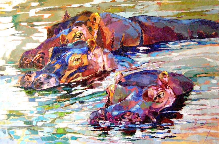 Africa-Inspired Palette Knife Paintings By Radka Kirby Africa-Inspired Palette Knife Paintings By Radka Kirby