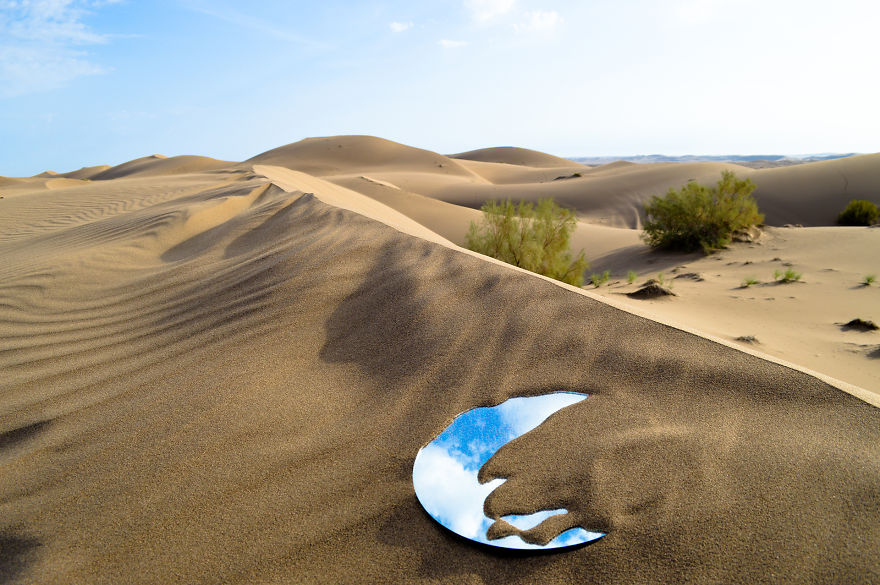 I Create Mirror Installations On Deserts And Pathways In Iran
