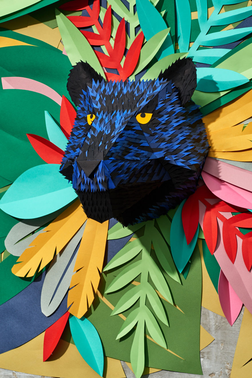 I've Spent 2 Weeks Making This Animal Mural From 1000s Of Small Paper Pieces I've Spent 2 Weeks Making This Animal Mural From 1000s Of Small Paper Pieces