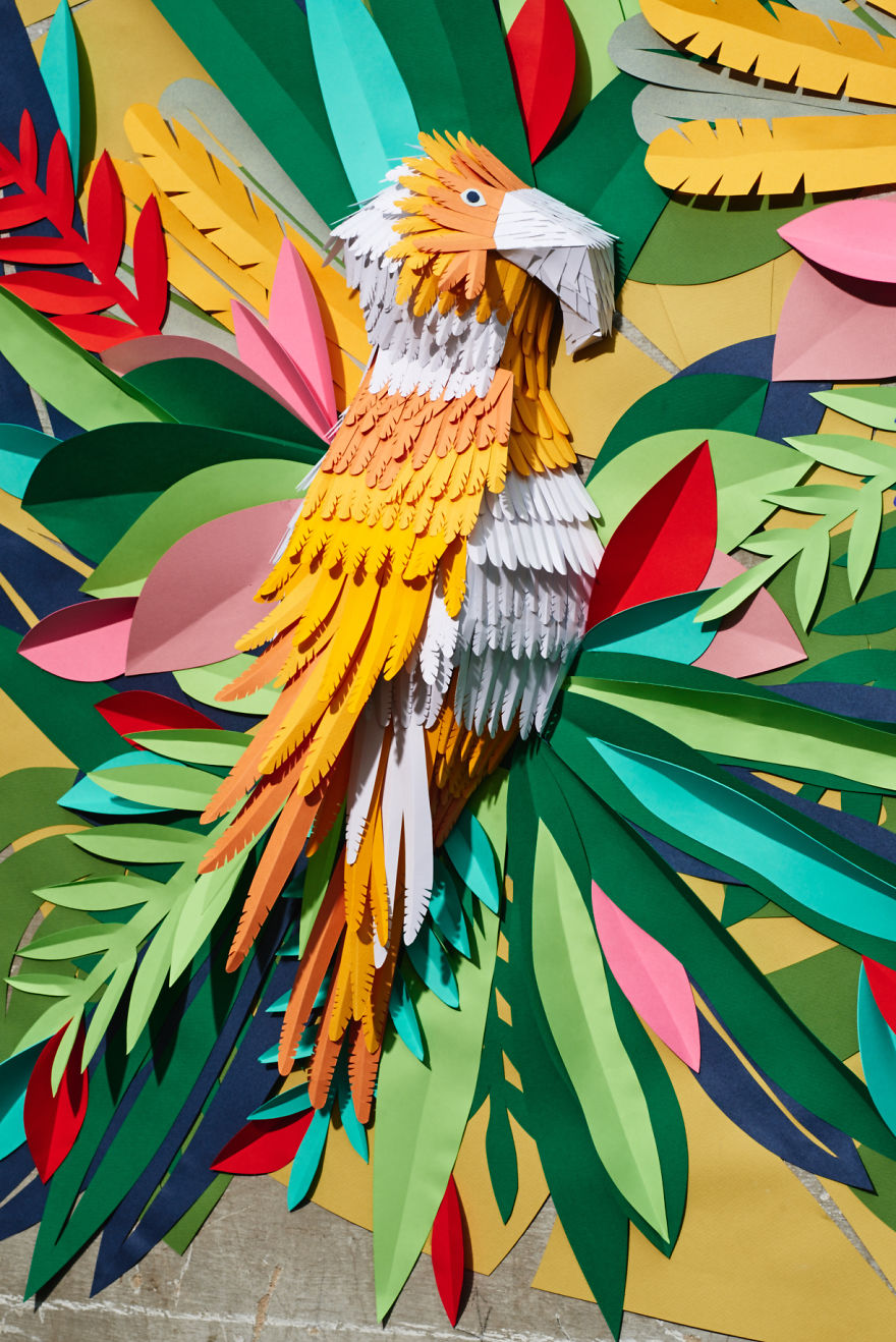 I've Spent 2 Weeks Making This Animal Mural From 1000s Of Small Paper Pieces I've Spent 2 Weeks Making This Animal Mural From 1000s Of Small Paper Pieces