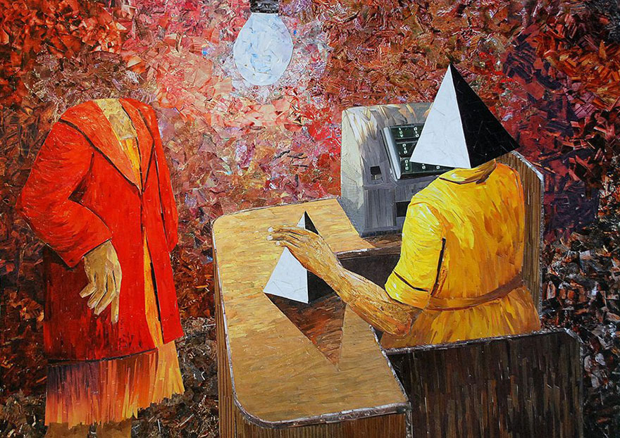 I Create Oil Painting Illusions With 1000s Pieces Of Paper