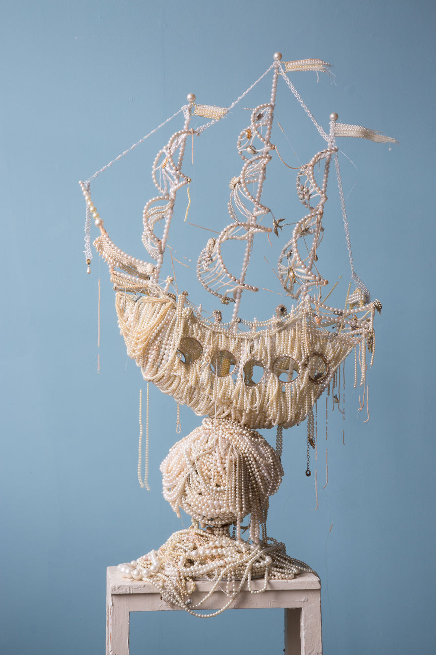 I Made Two Huge Galleon Ships From Old Pearl Necklaces I Made Two Huge Galleon Ships From Old Pearl Necklaces