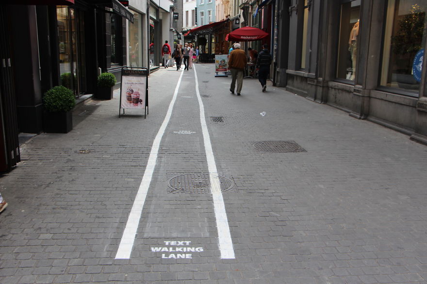 Phone Addicts Get Their Own Text-Walking Lanes In Belgium