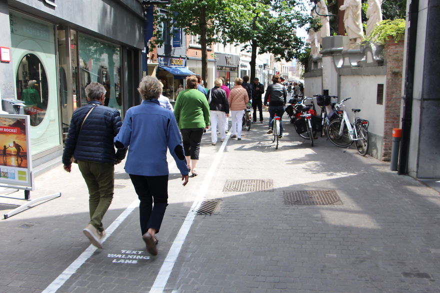 Phone Addicts Get Their Own Text-Walking Lanes In Belgium Phone Addicts Get Their Own Text-Walking Lanes In Belgium