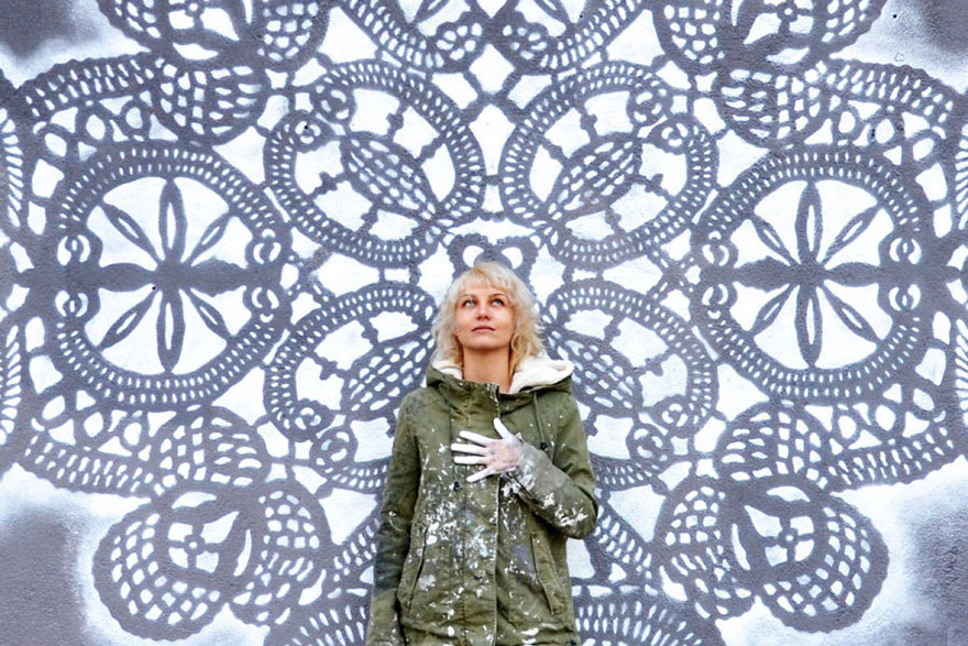 I Cover City Streets In Lace Street Art I Cover City Streets In Lace Street Art