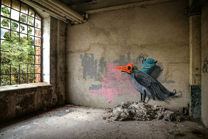 Monzter: Artist Hides Monster Murals Inside Abandoned Buildings In Berlin