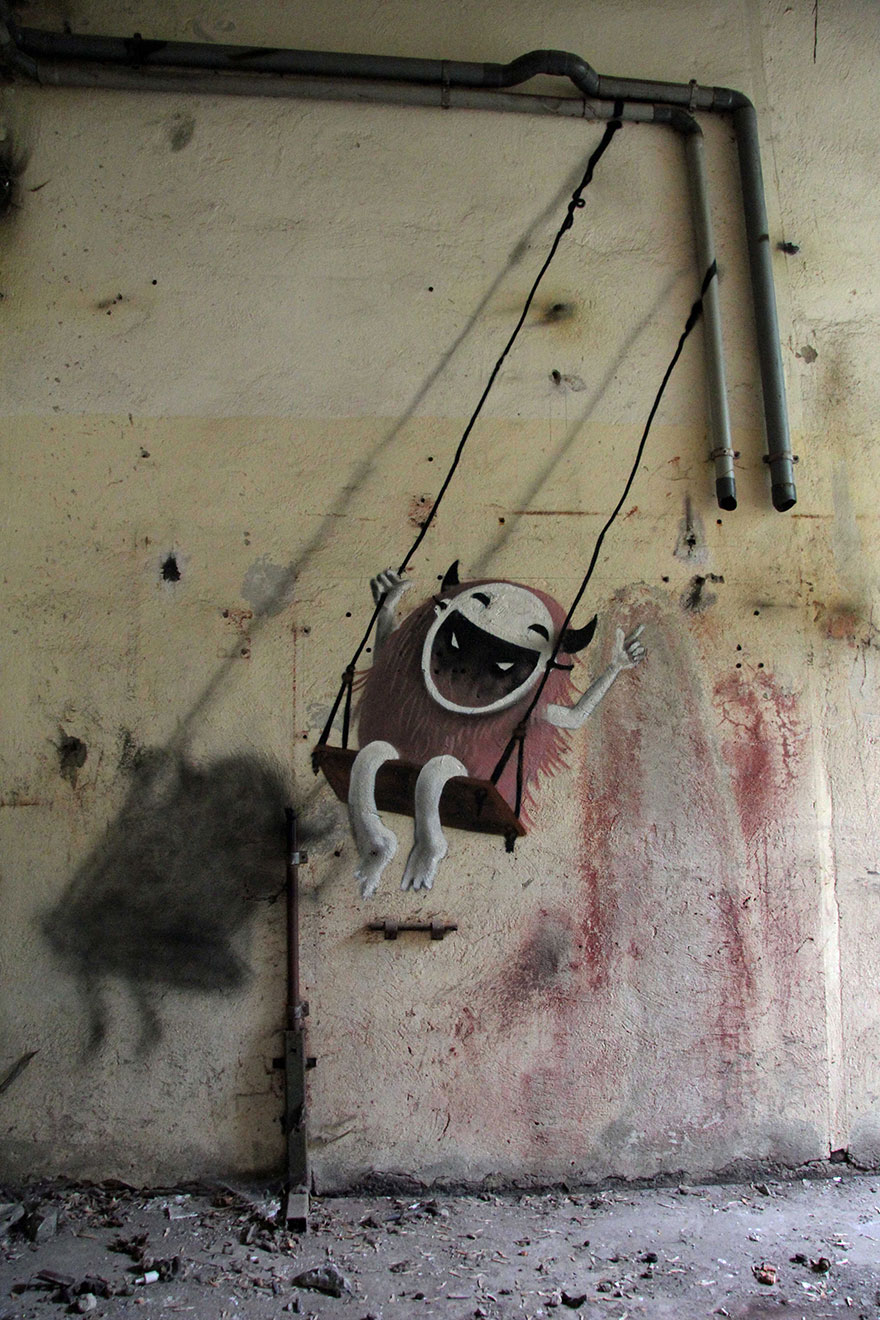 Monzter: Artist Hides Monster Murals Inside Abandoned Buildings In Berlin