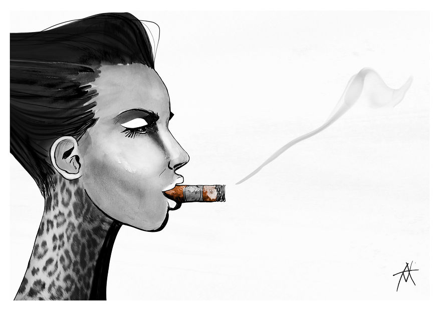 My Watercolor And Ink Paintings Of Graceful Women