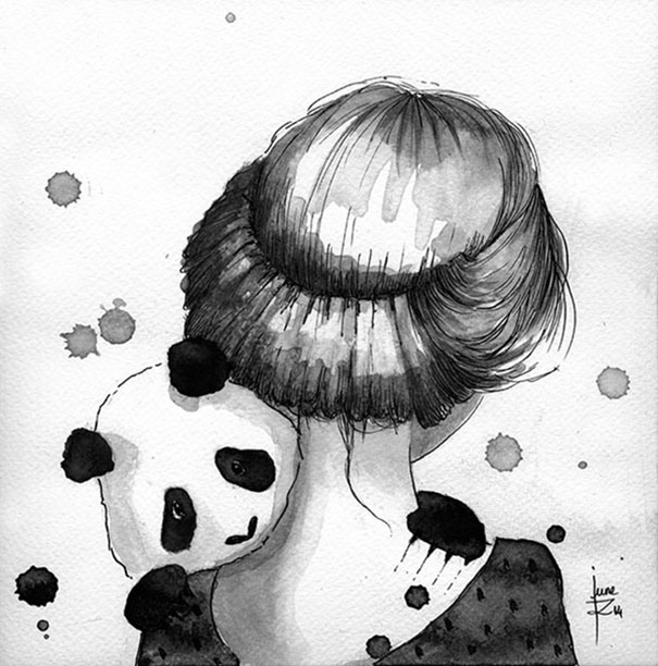 Panda & Maiden Ink Illustrations: I Never Used Ink Before And I Truly Enjoyed It Panda & Maiden Ink Illustrations: I Never Used Ink Before And I Truly Enjoyed It
