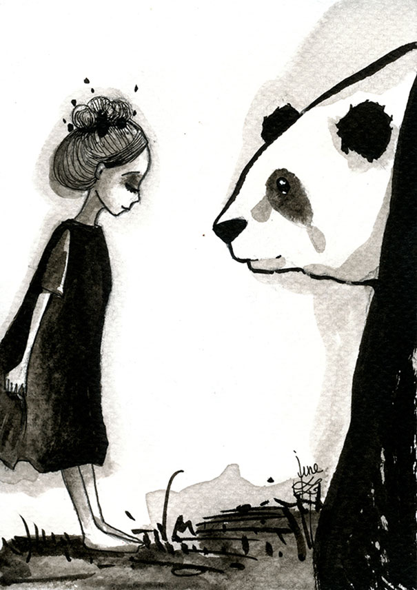 Panda & Maiden Ink Illustrations: I Never Used Ink Before And I Truly Enjoyed It Panda & Maiden Ink Illustrations: I Never Used Ink Before And I Truly Enjoyed It