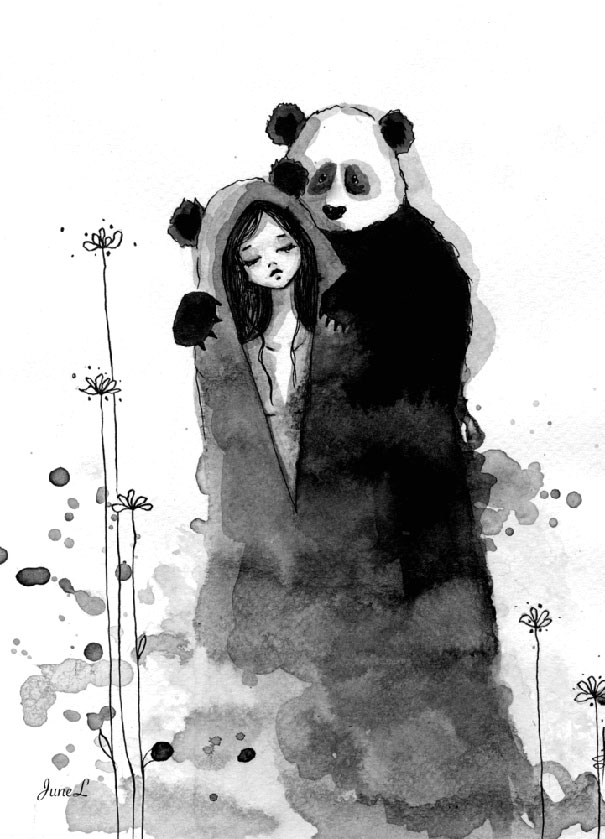 Panda & Maiden Ink Illustrations: I Never Used Ink Before And I Truly Enjoyed It