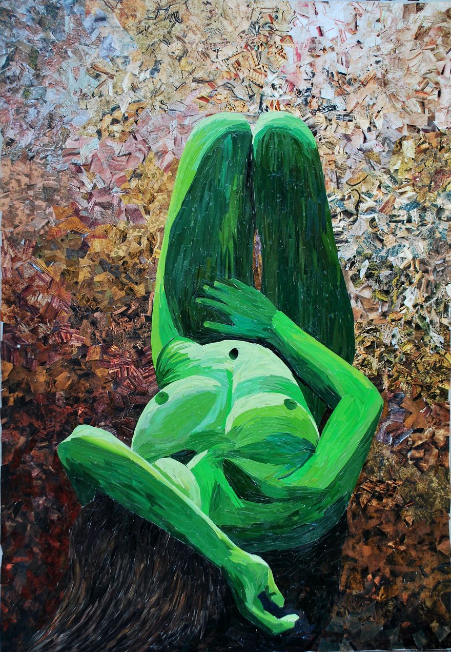 I Create Oil Painting Illusions With 1000s Pieces Of Paper