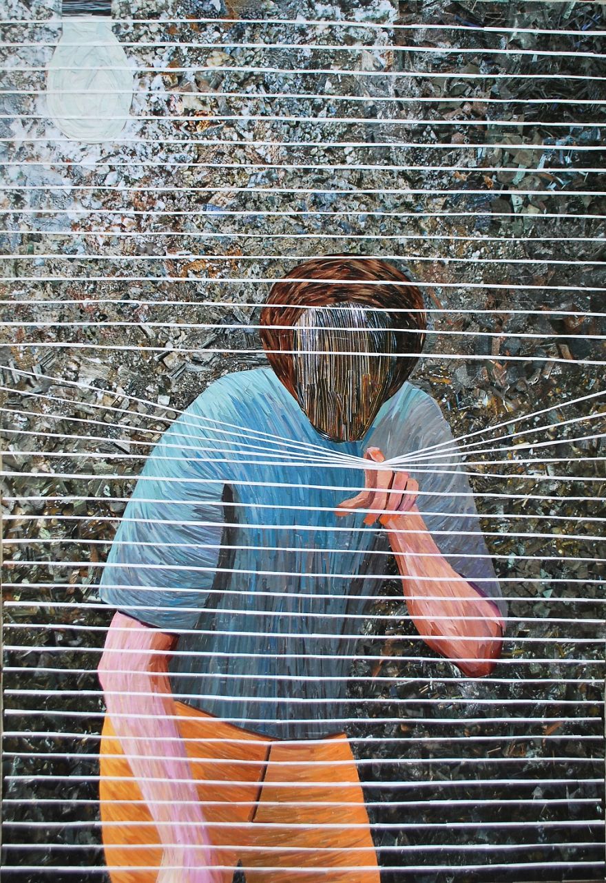I Create Oil Painting Illusions With 1000s Pieces Of Paper