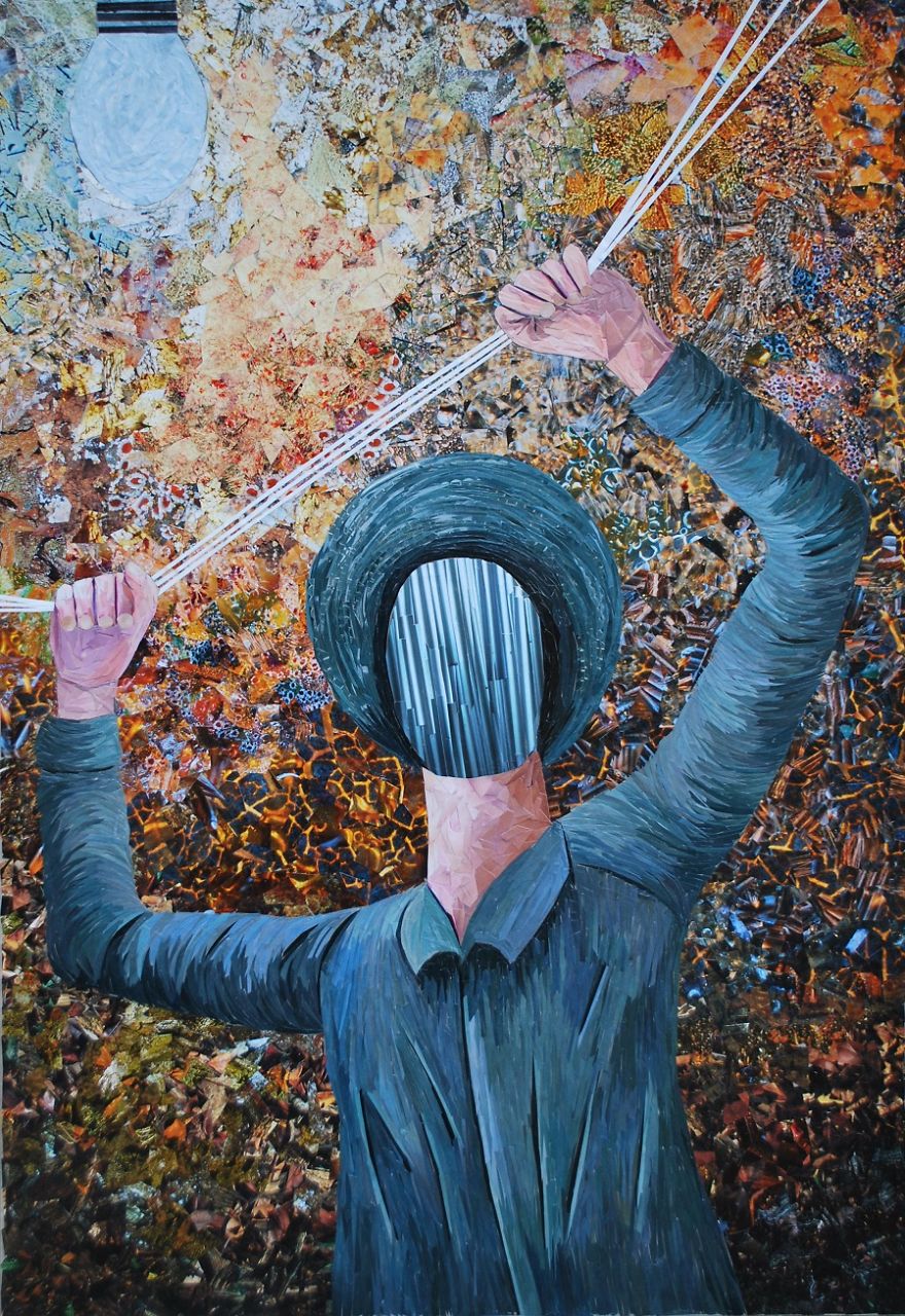 I Create Oil Painting Illusions With 1000s Pieces Of Paper