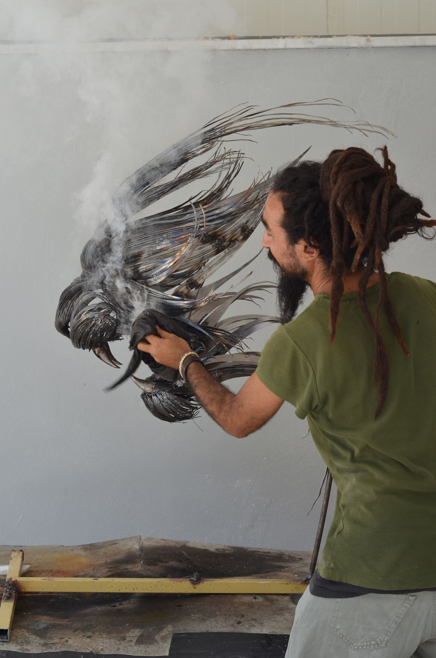 I Hand-Craft Animal Masks From Hammered Steel I Hand-Craft Animal Masks From Hammered Steel