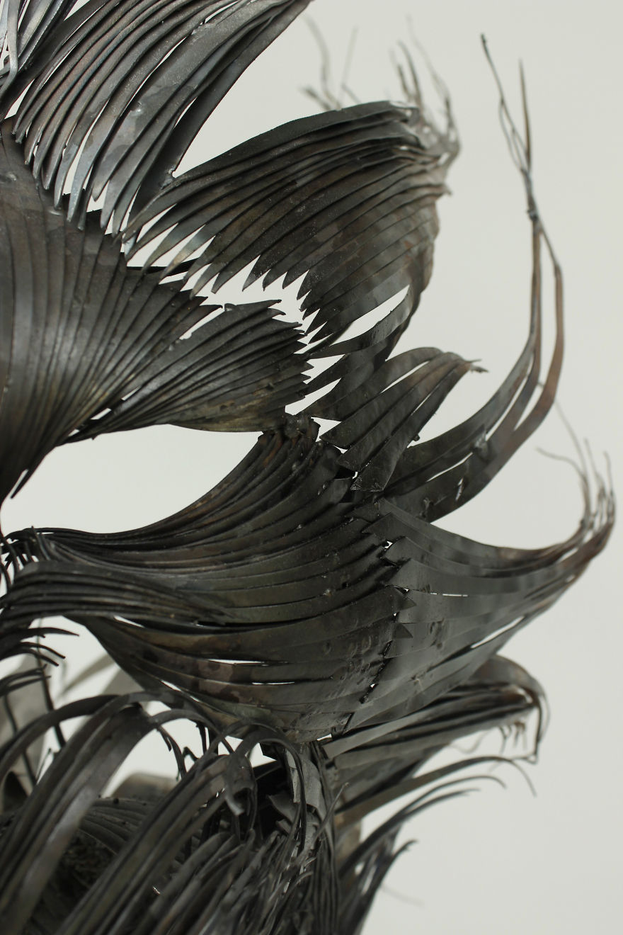 I Hand-Craft Animal Masks From Hammered Steel