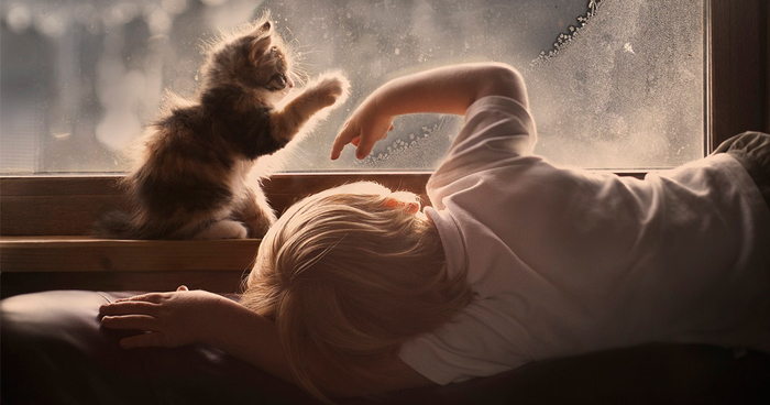 Russian Mother Continues To Take Magical Photos Of Her Two Kids With Animals On Her Farm