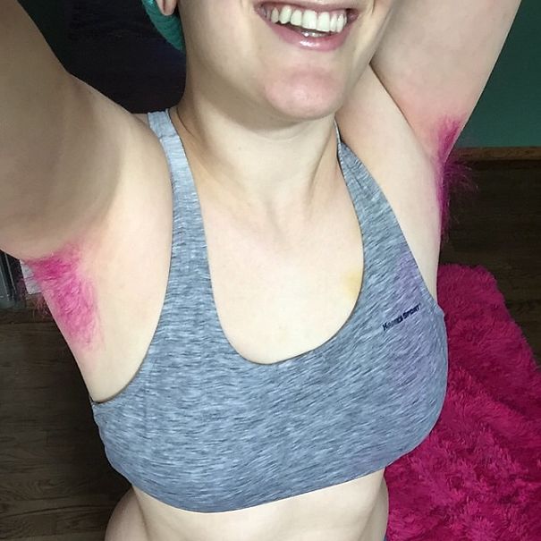 Woman Showing Her Armpit Hair