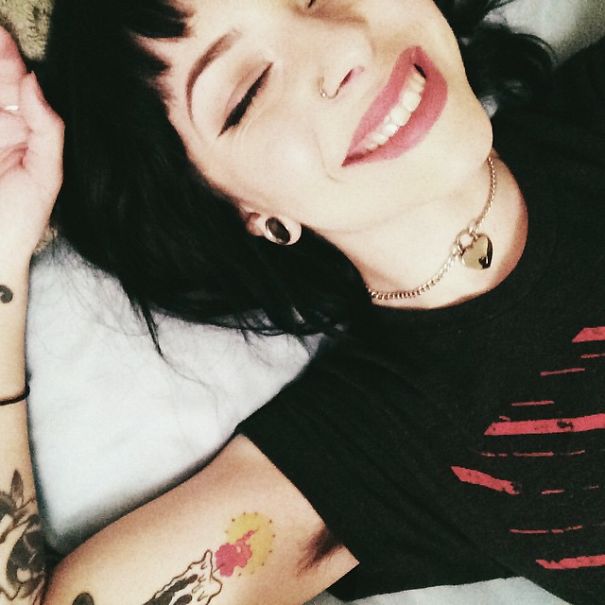 Woman Showing Her Armpit Hair