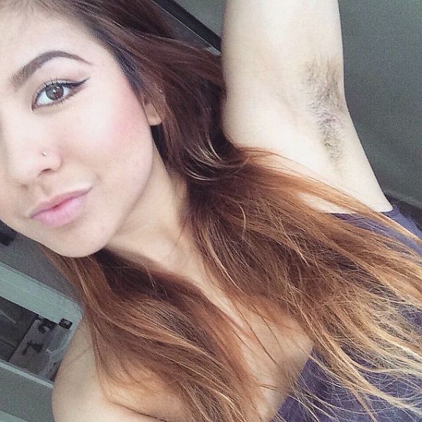 Woman Showing Her Armpit Hair