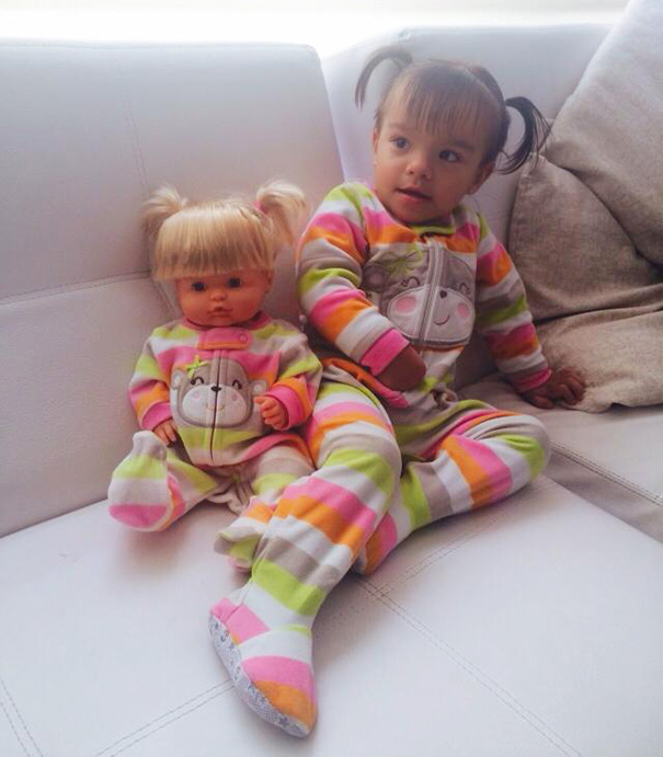 Girl With Her Look Alike Doll