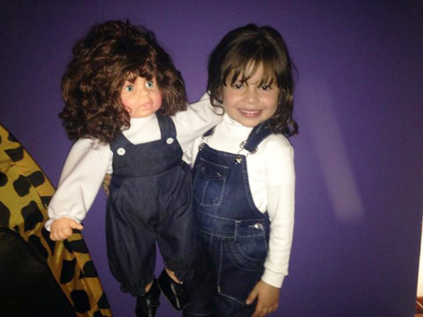 Girl With Her Look Alike Doll