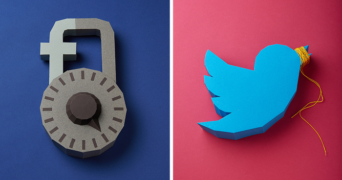 ‘Censored’ Social Media Logos Made Of Paper