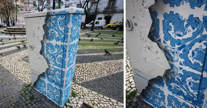 I Create Ceramic Tile Illusions On Electrical Boxes And Buildings To Remind People Of Portuguese History