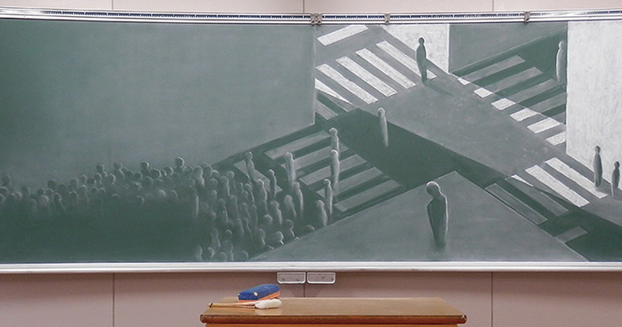 Japanese Students Draw Stunning Chalkboard Art For Blackboard Drawing Contest