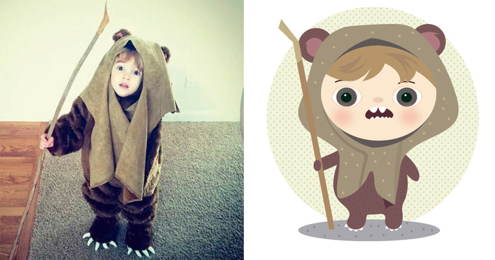 I Take Children’s Photos From The Internet And Turn Them Into Playful Illustrations