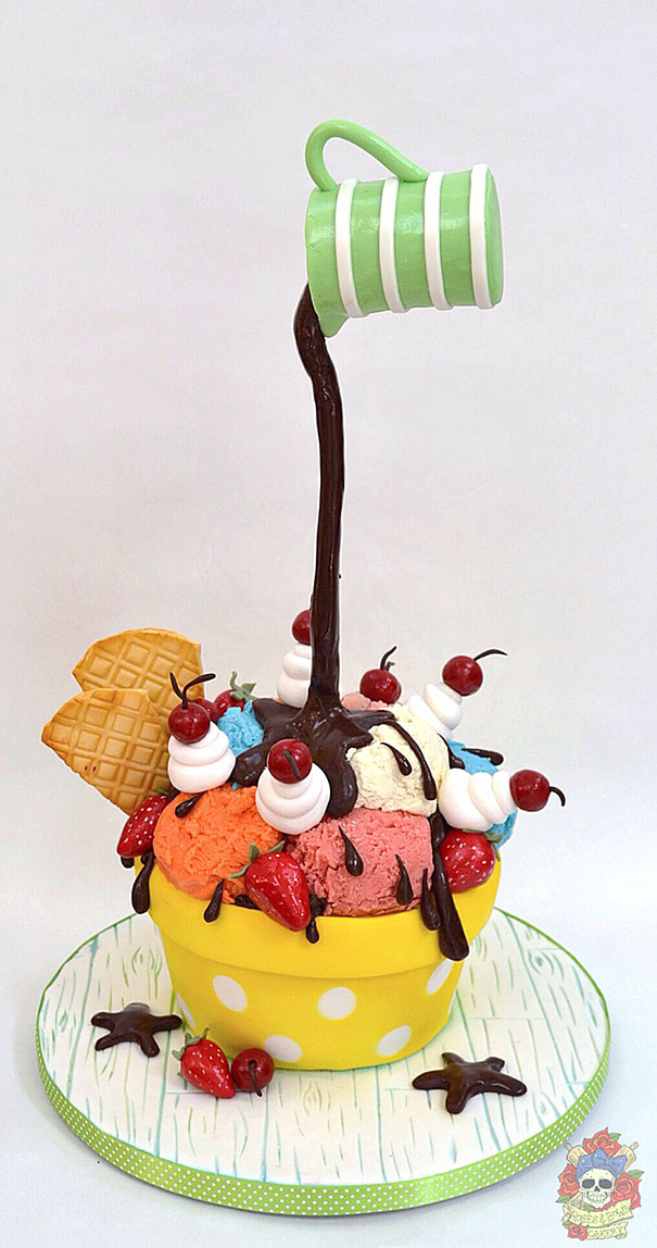 Gravity Defying Ice-cream Cake