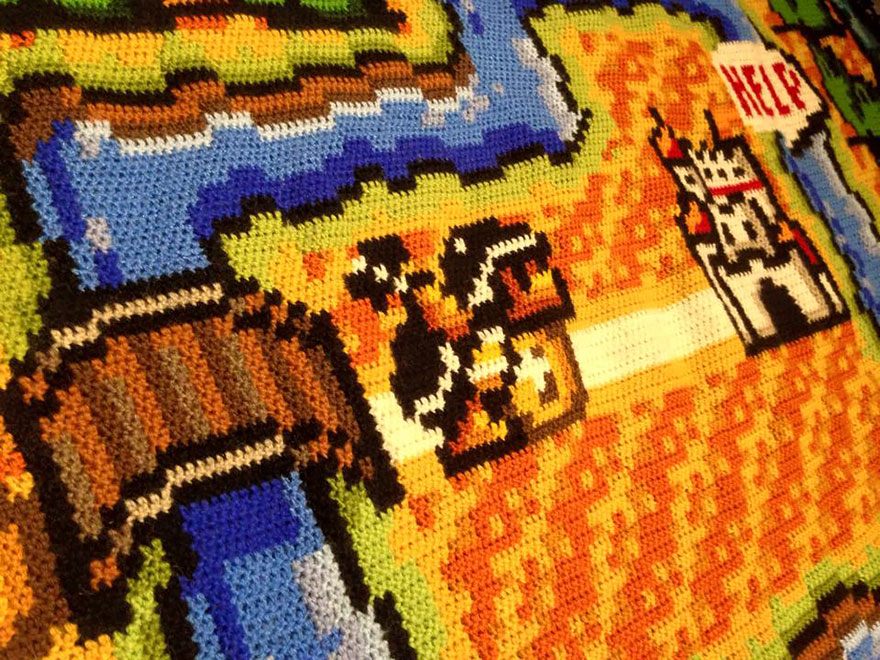 crocheted-super-mario-blanket-kjetil-nordin-4 crocheted-super-mario-blanket-kjetil-nordin-4